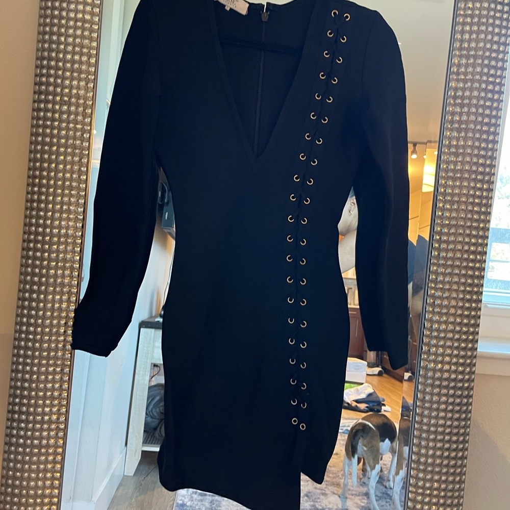 COPY - House of CB black dress with cut outs.